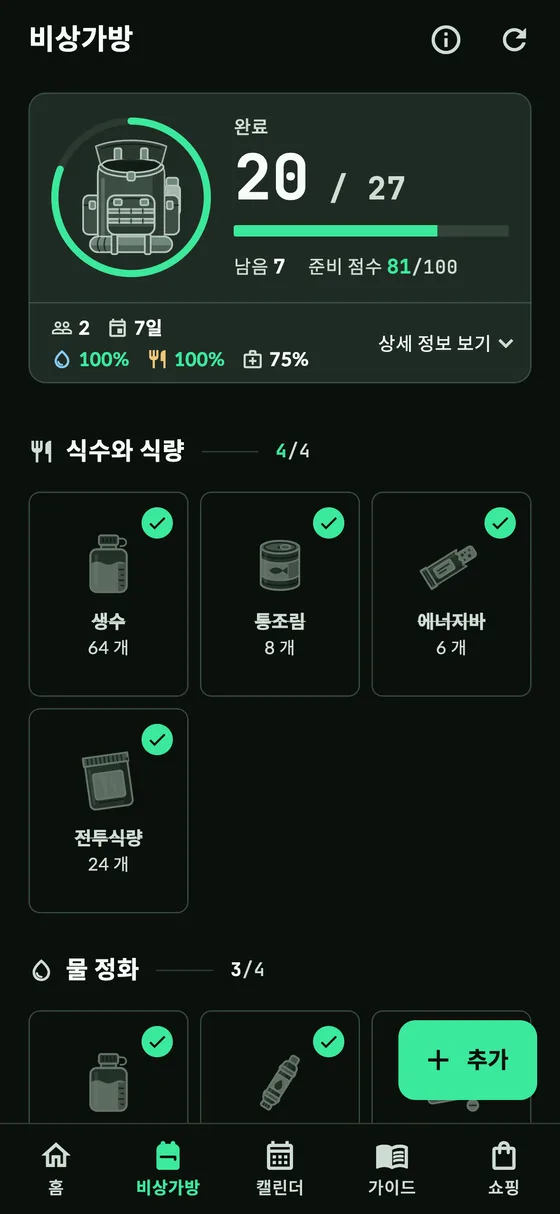 비상가방